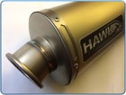 Hawk Titan Race Exhaust End Can - Titanium Outlet, Sleeve, Inlet and Perforated Tube. Custom Built to your Specification from the options in the listing