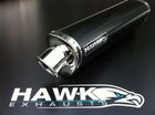 Kawasaki ZX6R 2009 Onwards Decat Hawk Powder Black Tri-Oval Street Legal Exhaust