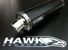 ZX6R 09 - 18 Link Pipe fitting to Catalytic Converter Hawk Powder Black Round Street Legal Exhaust
